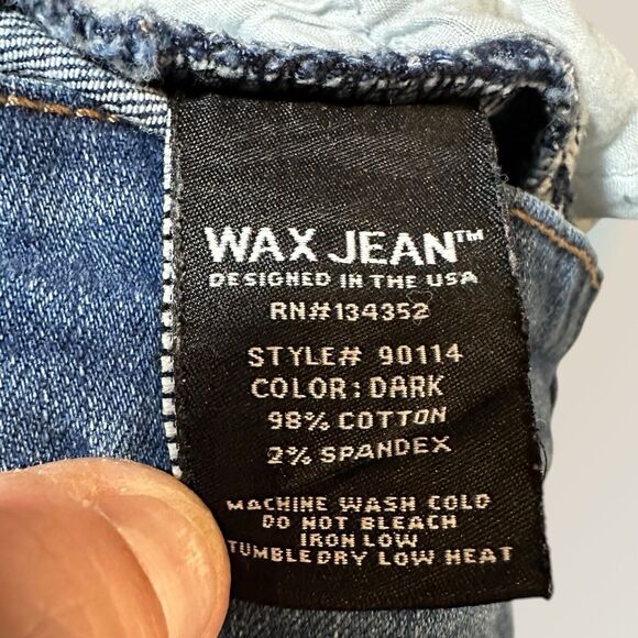 Wax Jeans Womens Denim Frayed Hem Destruction Distressed Blue Medium Short Skirt - Picture 5 of 9